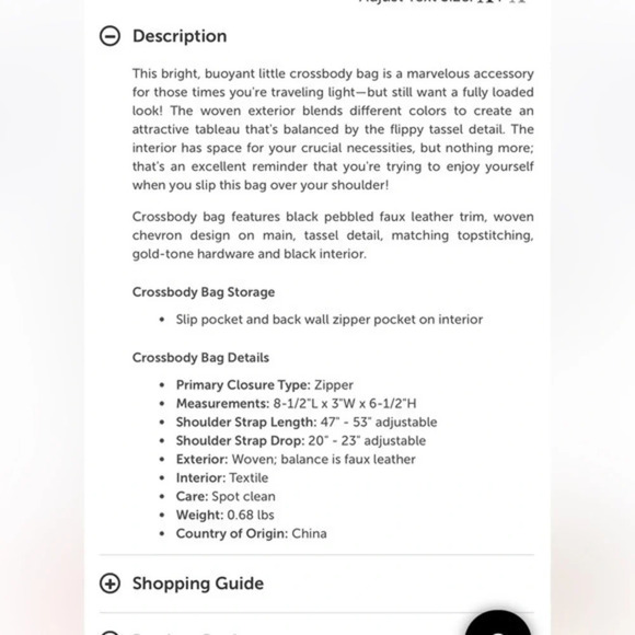 Mellow World "Vicky" Woven Chevron Design Tassel Detailed Crossbody Bag - Picture 2 of 10